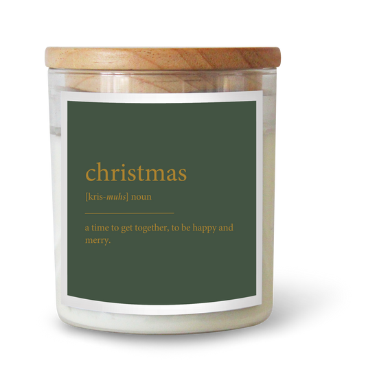 LIMITED EDITION Dictionary Meaning Christmas Candle
