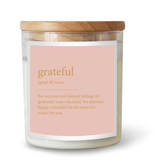 LIMITED EDITION Dictionary Meaning Grateful Candle