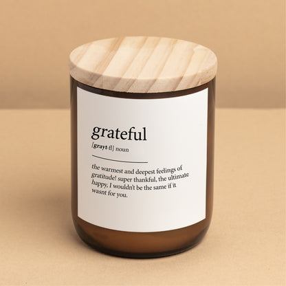 Dictionary Candle - grateful