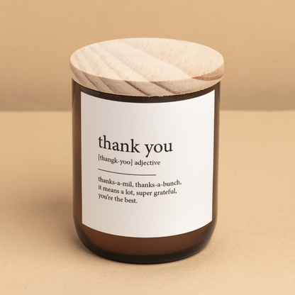 Dictionary Candle - thank you