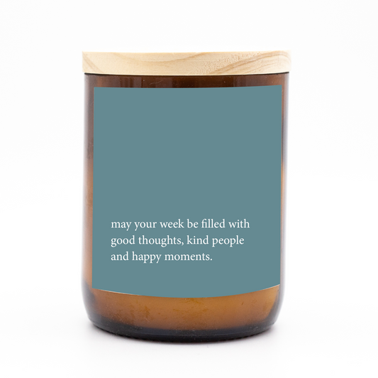 Heartfelt Quote Candle - good, kind, happy.