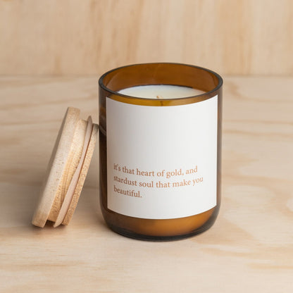 Heartfelt Quote Candle - heart of gold