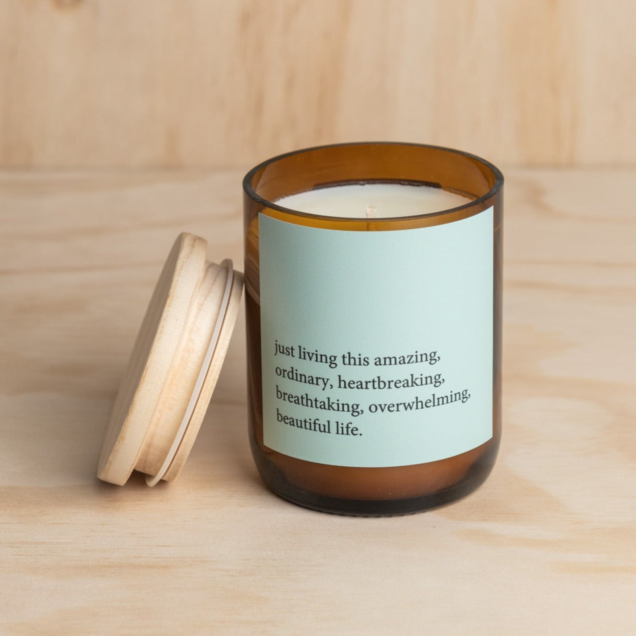 Heartfelt Quote Candle - just living this amazing life