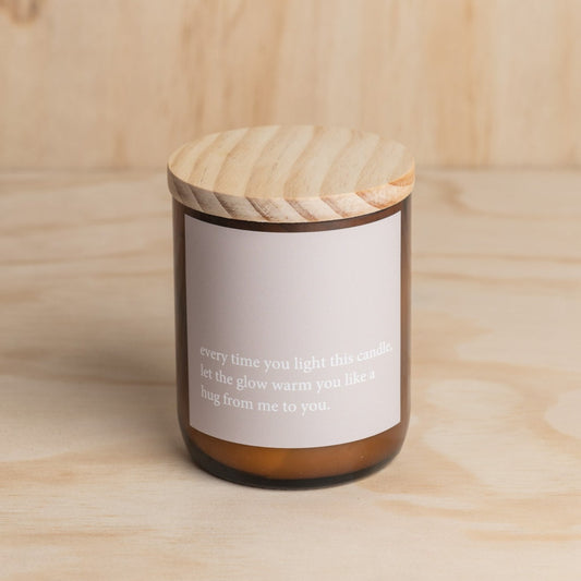Heartfelt Quote Candle - hug from me to you