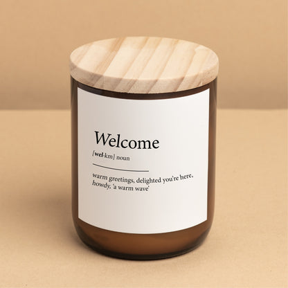 Dictionary Candle - welcome