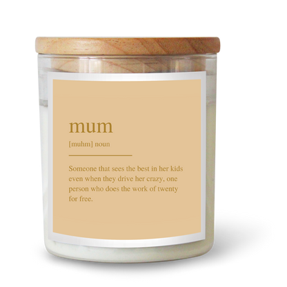 LIMITED EDITION Dictionary Meaning Mum Candle